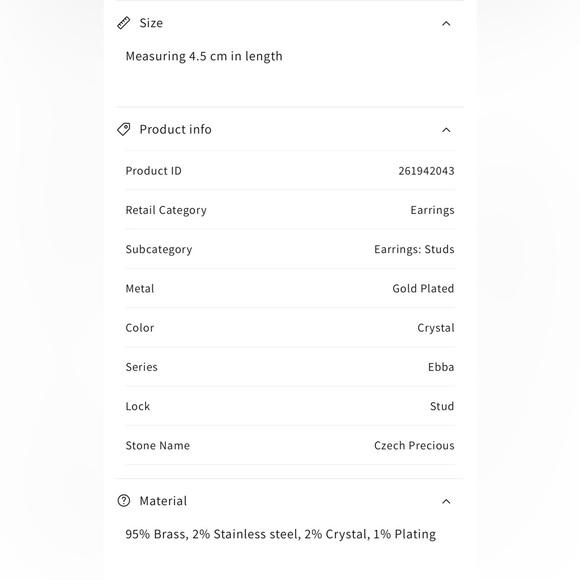NEW 🐍Pilgrim 14kGold plated Crystal Swirl Drop stud Earrings Women Jewelry snake - Picture 5 of 6